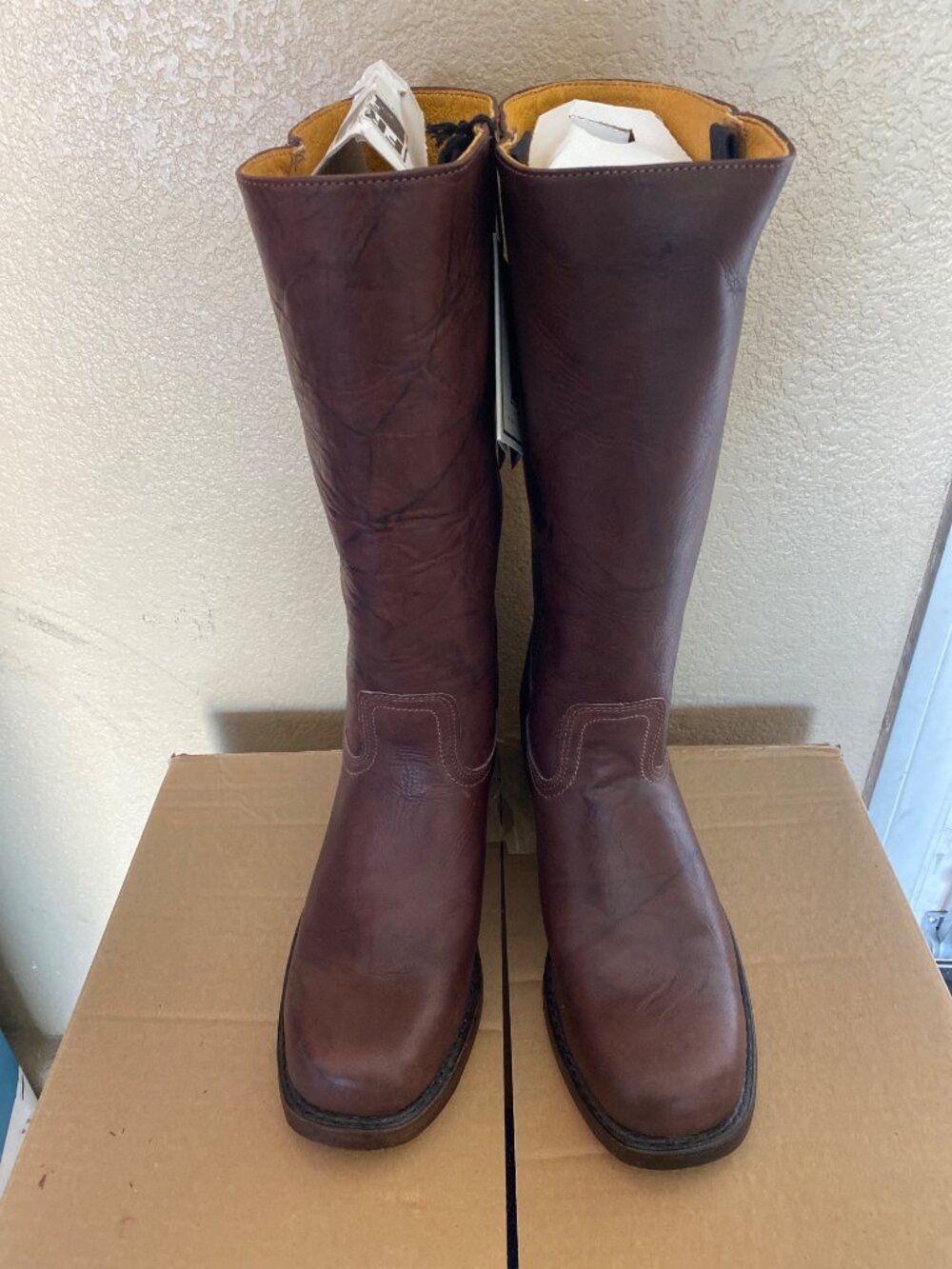 Vintage Frye Campus 14L Boots 87290 Men's 11M Brown Leather Made USA NOS - Picture 2 of 15